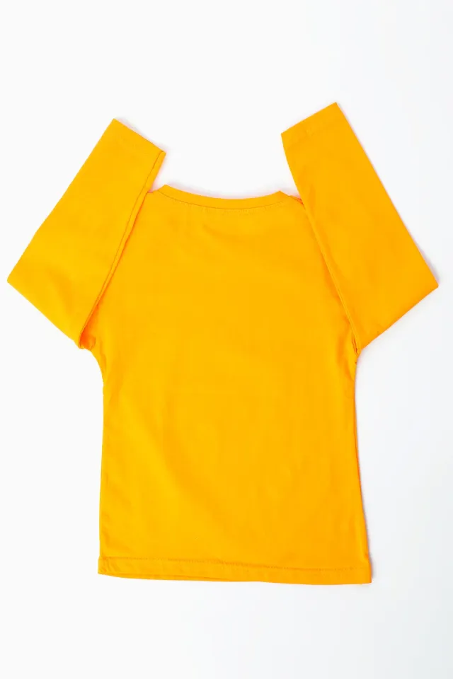 Erkek Çocuk Baskılı Body Sweatshirt Orange