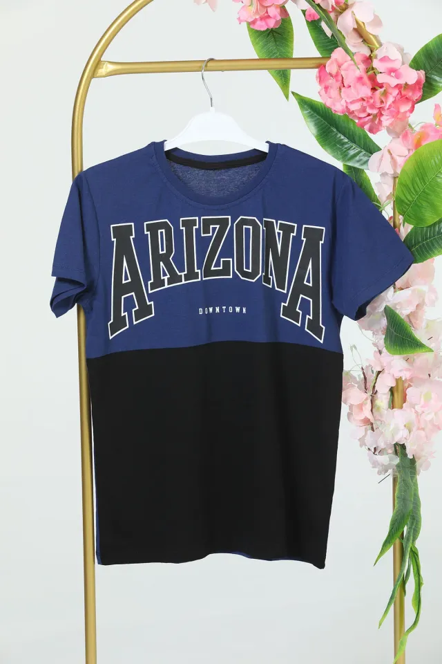 Erkek Çocuk Çift Renkli Arizona Baskılı T-shirt Lacivert