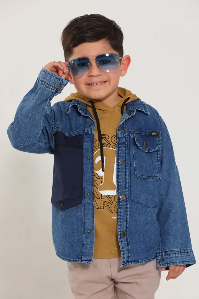 Erkek Çocuk T-shirt Ceket İkili Takım Mavi