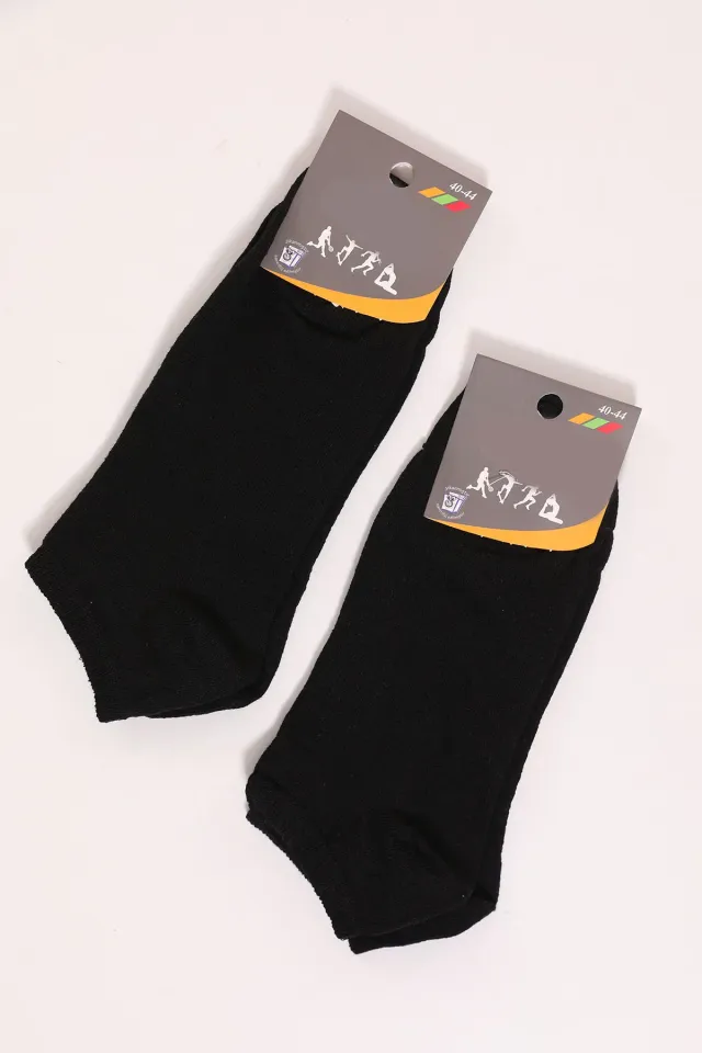 Erkek İkili Patik Çorap(40-45 Beden Aralığında Uyumludur) Siyah