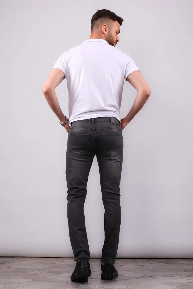 Erkek Likralı Jeans Pantolon Antrasit