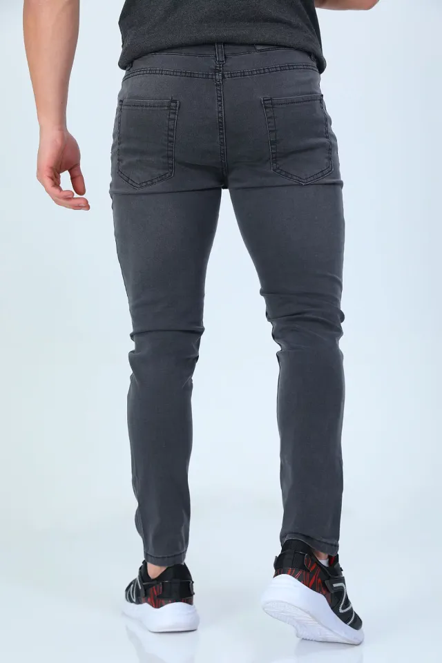 Erkek Likralı Jeans Pantolon Füme