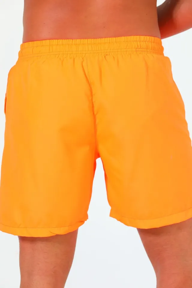 Erkek Yan Çizgi Detaylı Deniz Şortu Orange