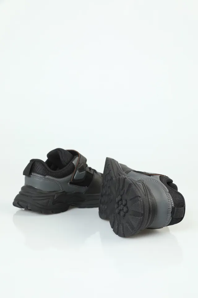 Erkek Çocuk Cırtcırtlı Günlük Spor Ayakkabı Siyah