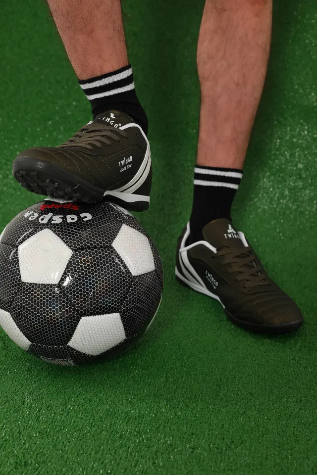 Erkek Bağcıklı Halısaha Futbol Ayakkabısı Haki