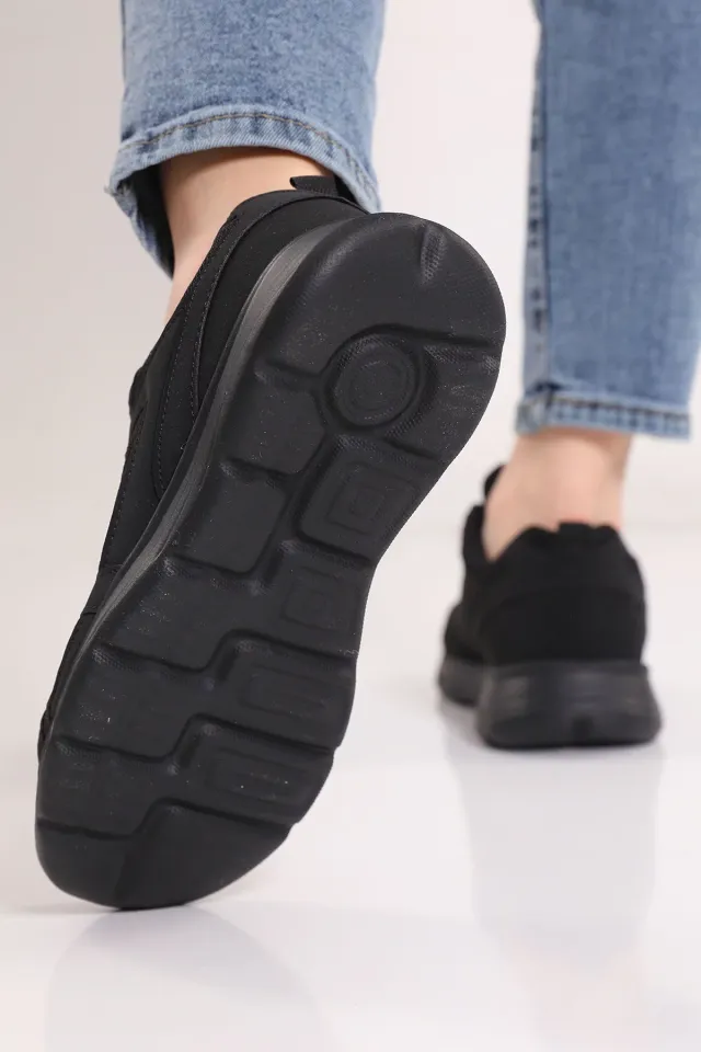 Kadın Anaroklu Bağcıklı Günlük Spor Ayakkabı Siyah