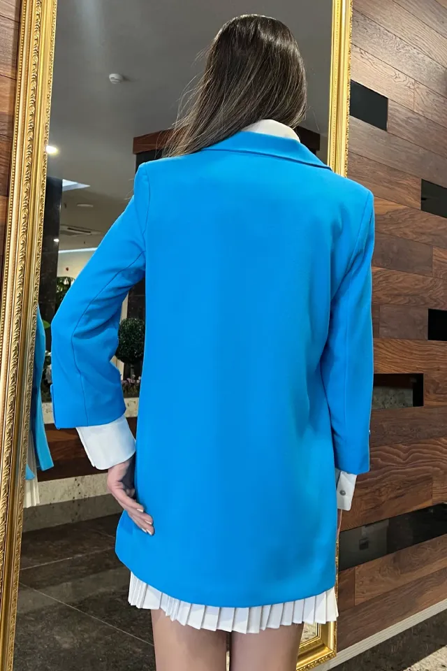 Kadın Astarlı Blazer Ceket Mavi