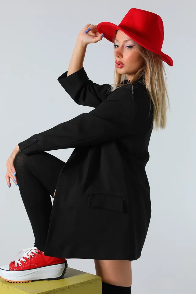 Kadın Astarlı Blazer Ceket Siyah