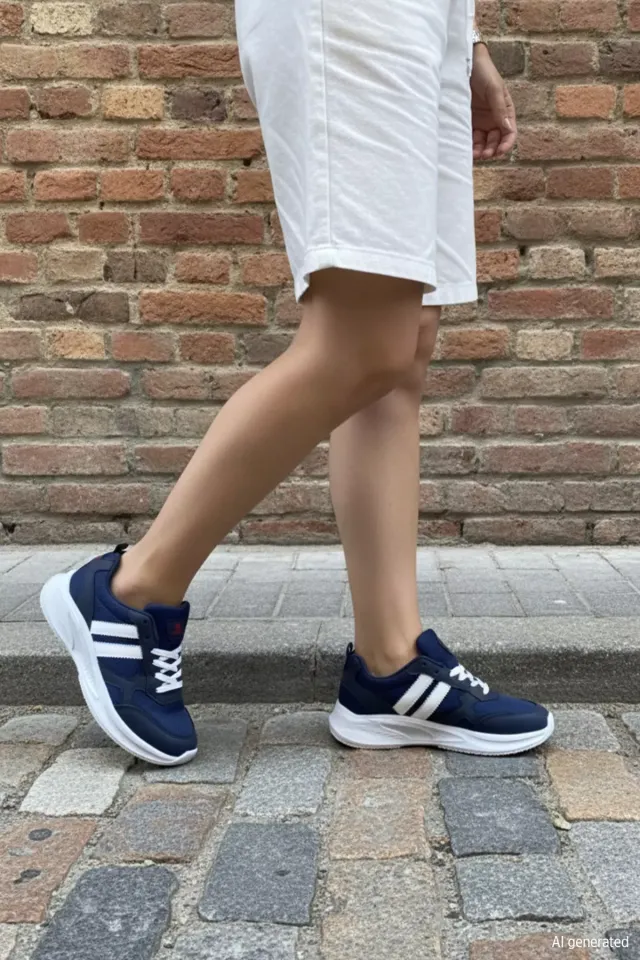 Kadın Bağcıklı Spor Ayakkabı Lacivert
