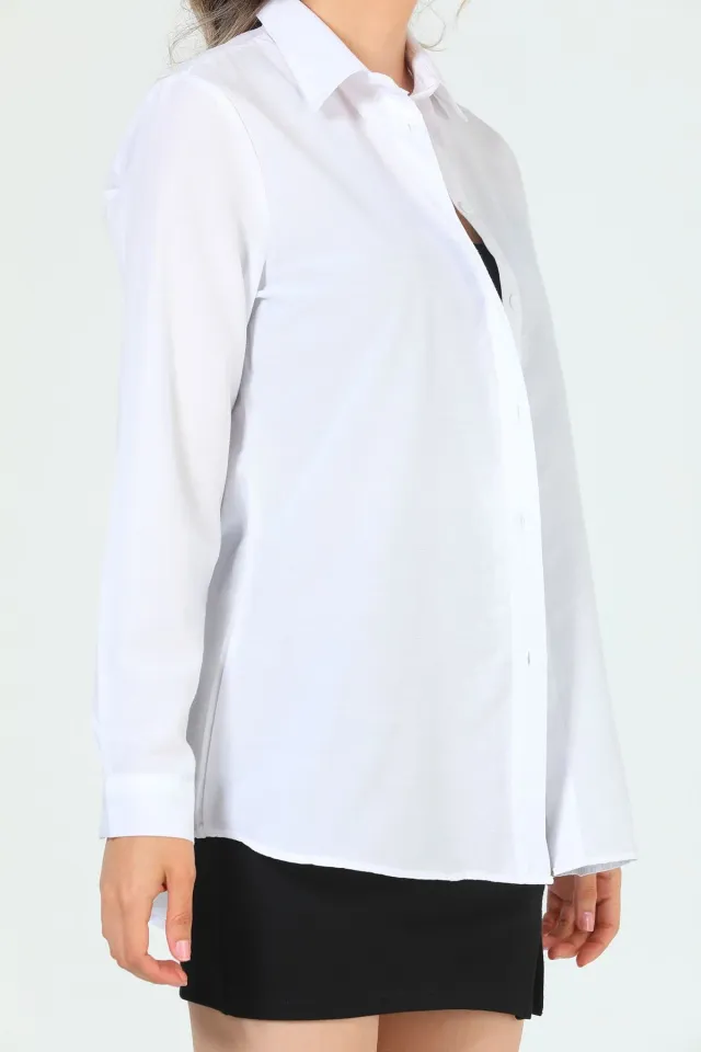 Kadın Basic Gömlek Beyaz