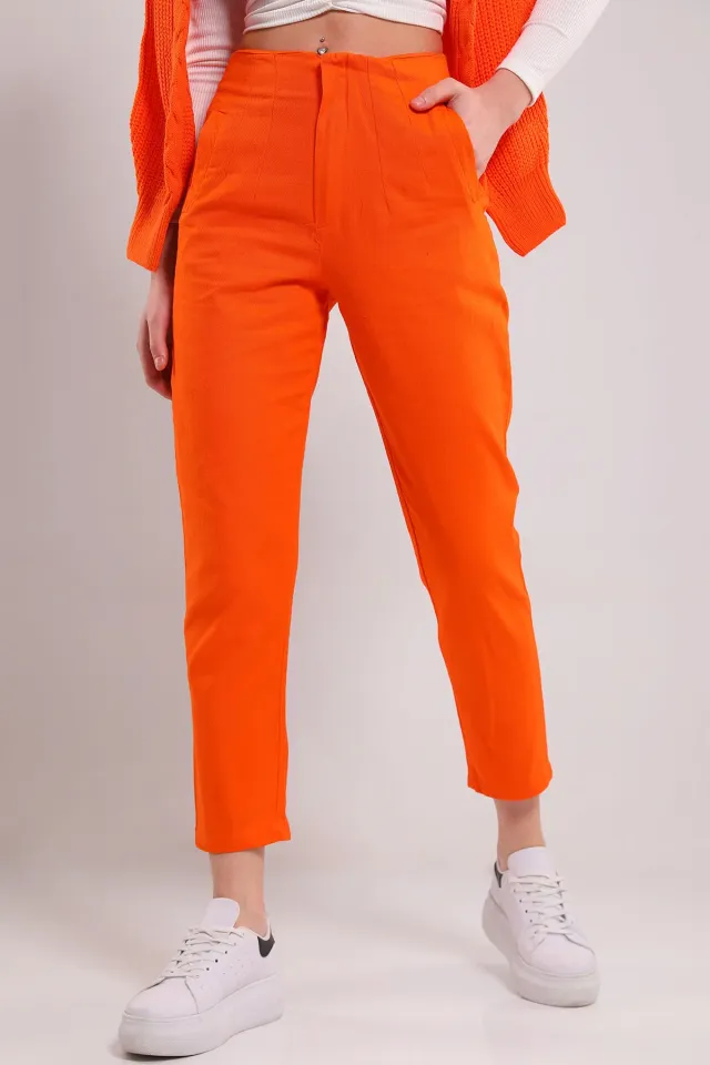 Kadın Boru Paça Pantolon Orange