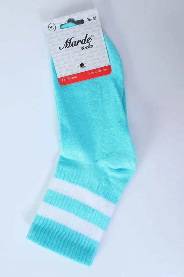 Kadın Cizgili Kolej Çorap (36-40 Uyumludur) Mint