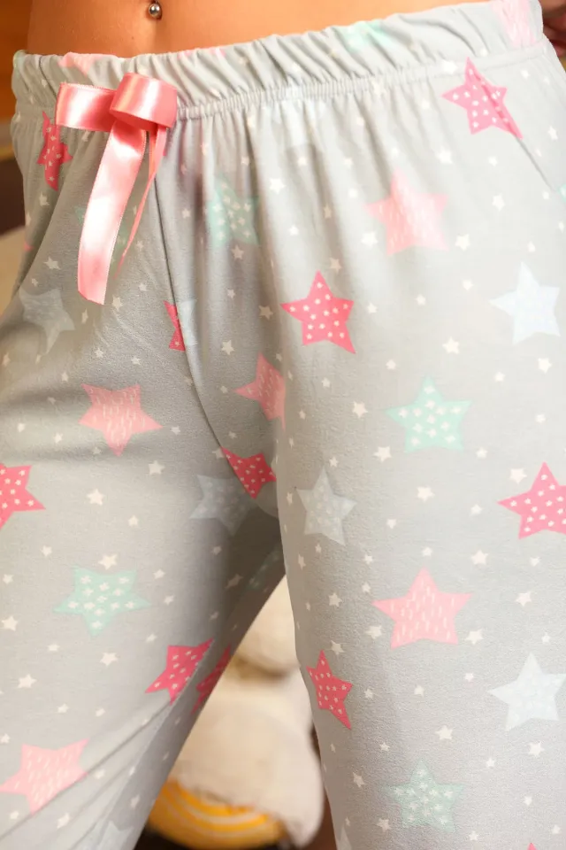 Kadın Desenli Alt Pijama Mint