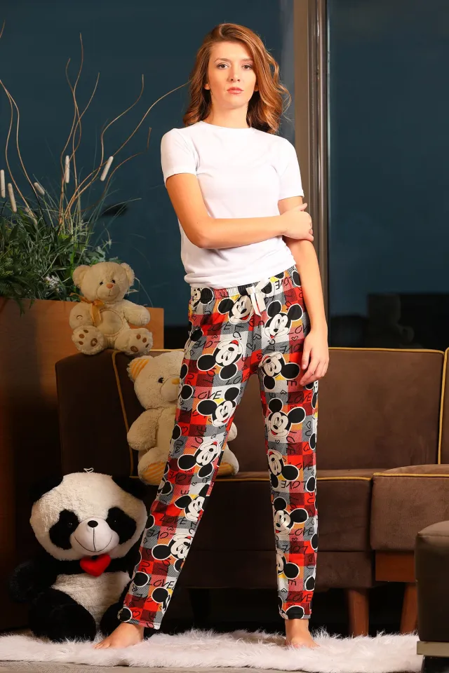 Kadın Desenli Alt Pijama Renkli