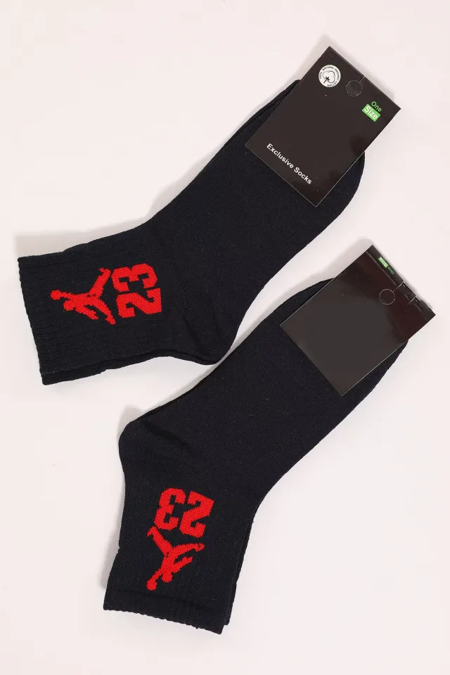 Kadın Desenli İkili Soket Çorap (35-40 Beden Aralığında Uyumludur) Lacivert