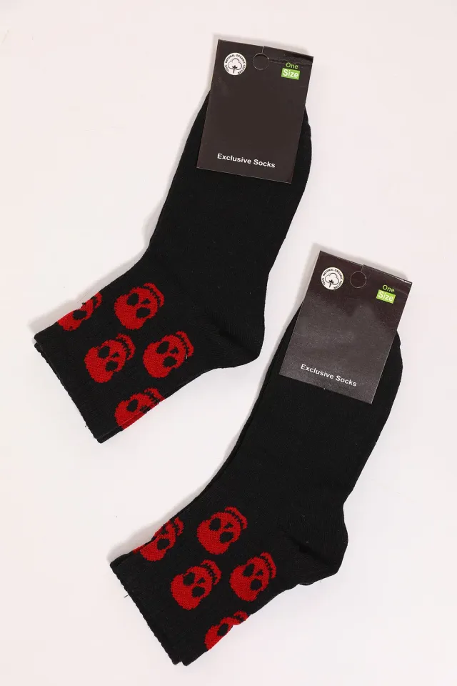 Kadın Desenli İkili Soket Çorap (35-40 Beden Aralığında Uyumludur) Siyah