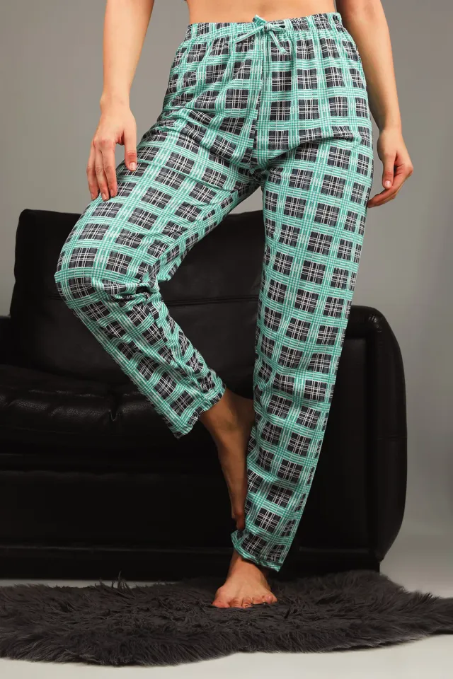 Kadın Desenli Pijama Altı Mint