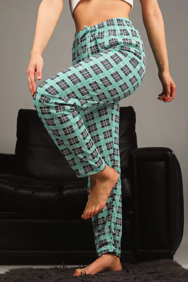 Kadın Desenli Pijama Altı Mint