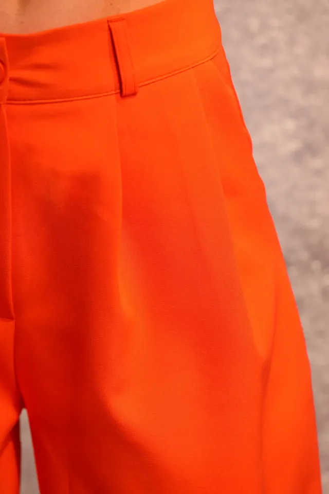 Kadın Fermuarlı Tarz Havuç Pantolon Orange