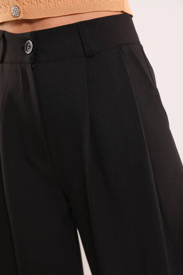 Kadın Fermuarlı Tarz Havuç Pantolon Siyah
