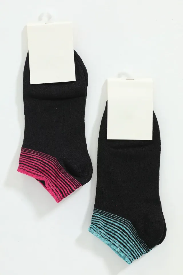 Kadın İkili Patik Çorap (36-41 Uyumludur) Mavipembe