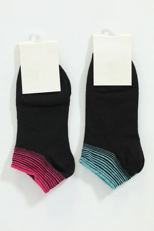 Kadın İkili Patik Çorap (36-41 Uyumludur) Mavipembe