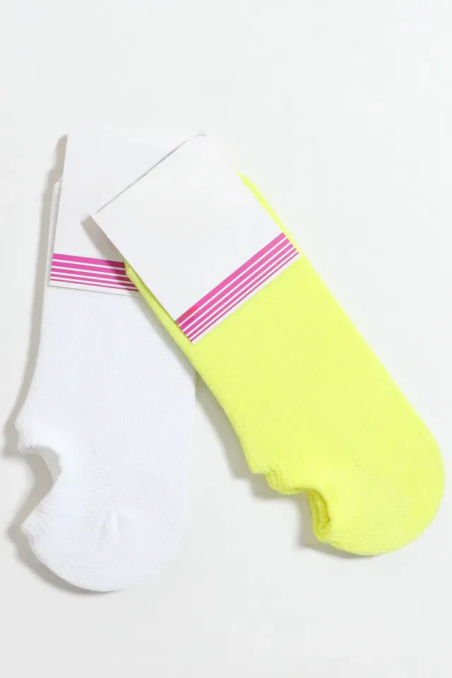 Kadın İkili Patik Çorap Sarı