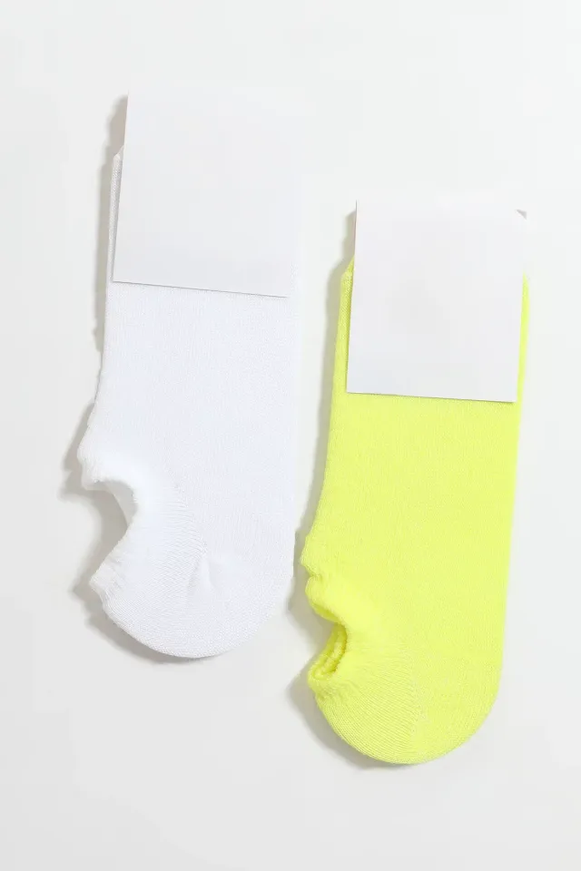 Kadın İkili Patik Çorap Sarı