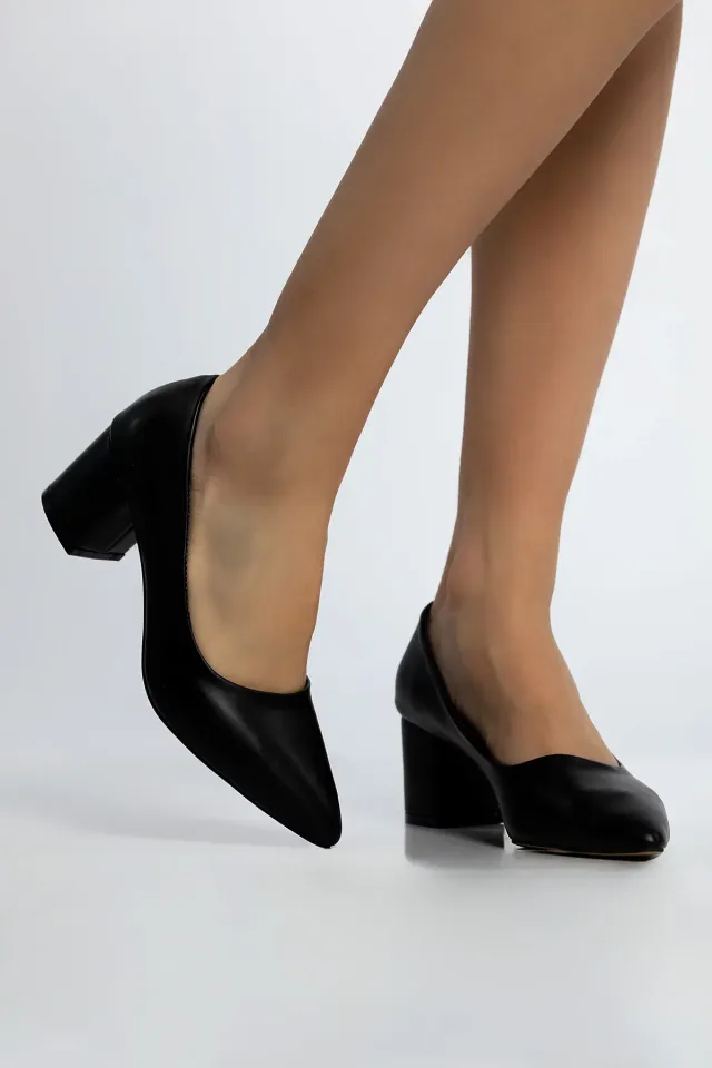Kadın Kalın Topuklu Ayakkabı Siyah