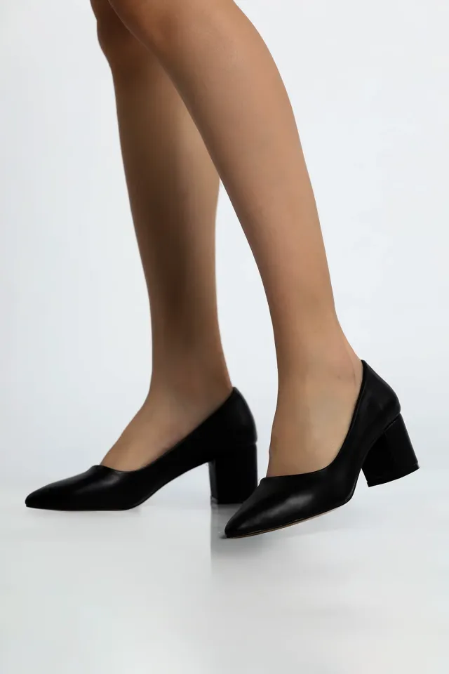 Kadın Kalın Topuklu Ayakkabı Siyah