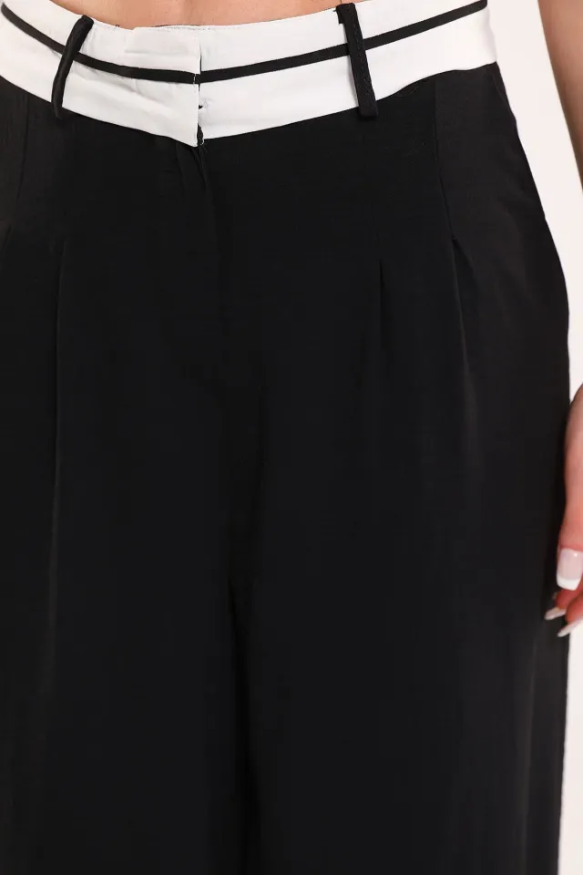 Kadın Kemer Biyeli Aerobin Pantolon Siyah