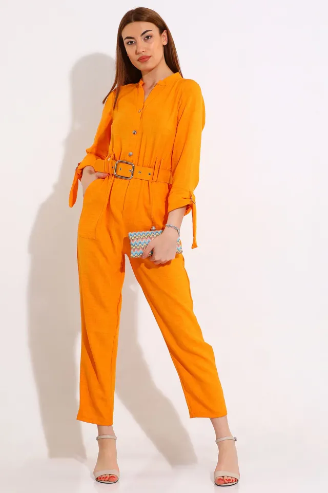 Kadın Kemerli Tulum Orange