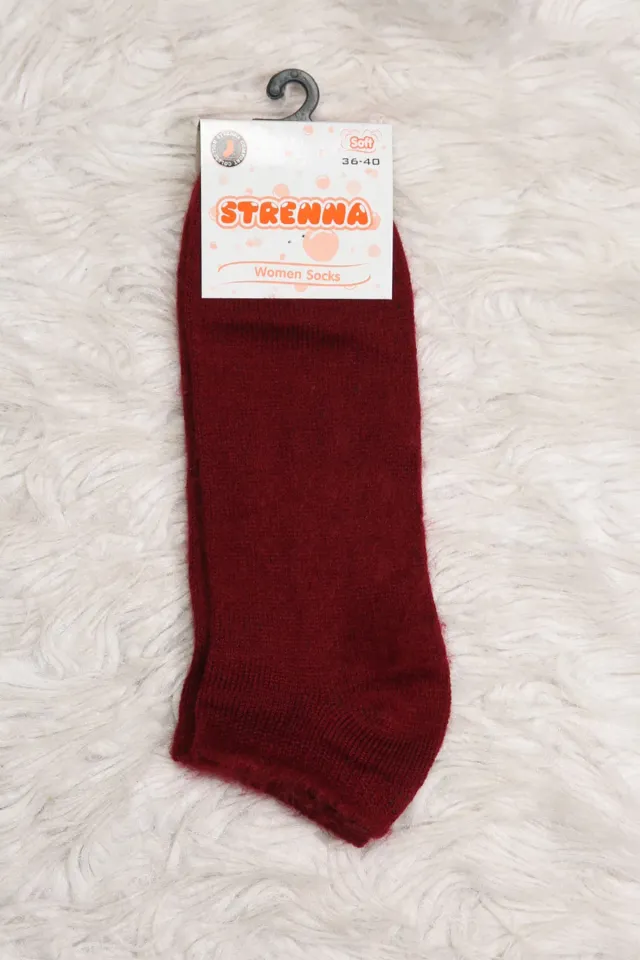 Kadın Kışlık Patik Çorap (36-40 Uyumludur) Bordo