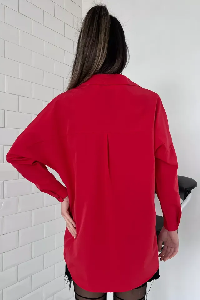 Kadın Salaş Basic Gömlek Kırmızı