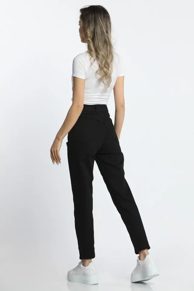 Kadın Yüksek Bel Jeans Pantolon Siyah