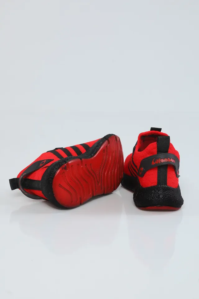 Çocuk Triko Spor Ayakkabı Kırmızısiyah