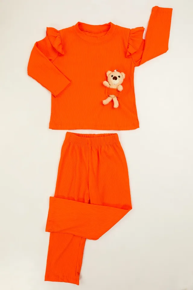 Kız Çocuk Aksesuarlı İkili Takım Orange