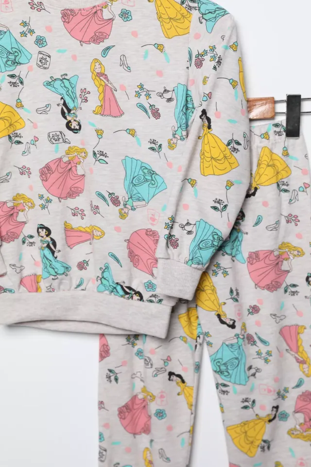 Kız Çocuk Baskılı Pijama Takımı Taş