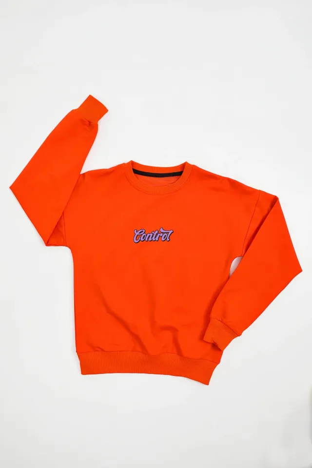 Kız Çocuk Baskılı Sweatshirt Orange