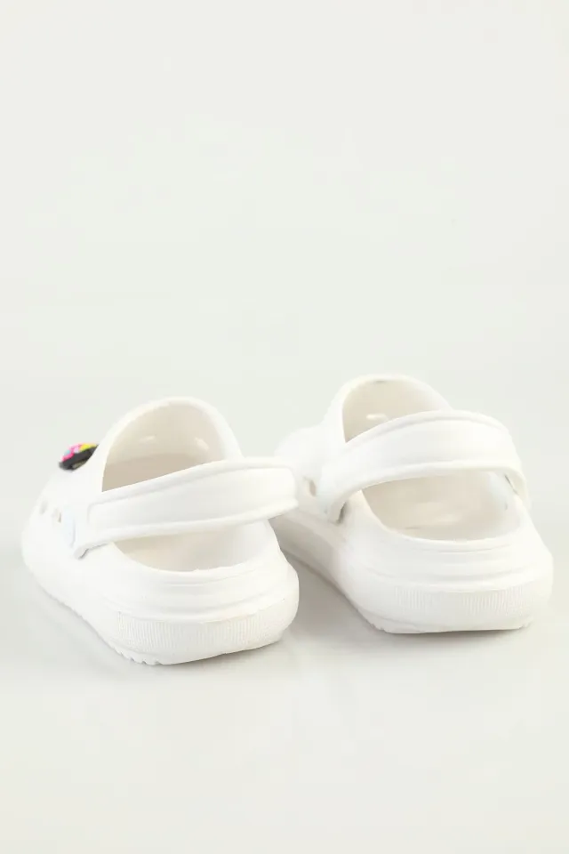 Kız Çocuk Confort Rahat Sandalet Terlik Beyaz