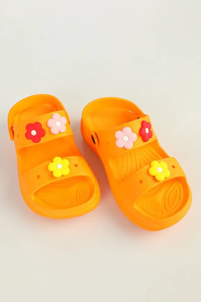 Kız Çocuk Günlük Rahat Sandalet Terlik Orange