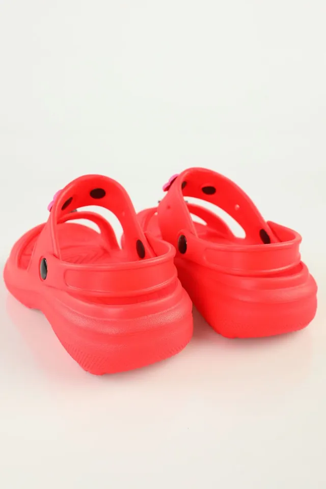 Kız Çocuk Günlük Rahat Sandalet Terlik Kırmızı