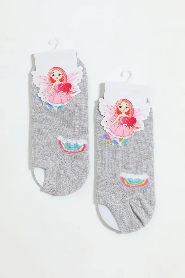 Kız Çocuk İkili Patik Çorap Gri