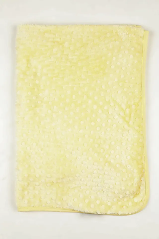 Kız-erkek Bebek Kabartma Desenli Peluş Battaniye Sarı