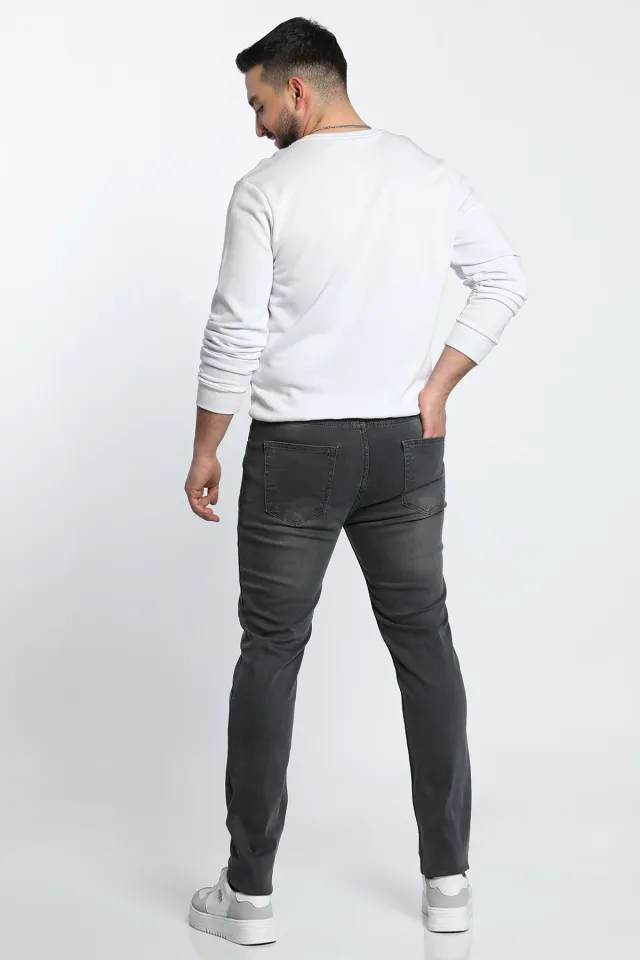Likralı Erkek Jean Kot Pantalon Füme
