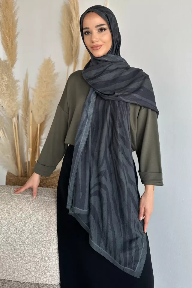 Mismara Desenli Bambu Kraş Şal Haki