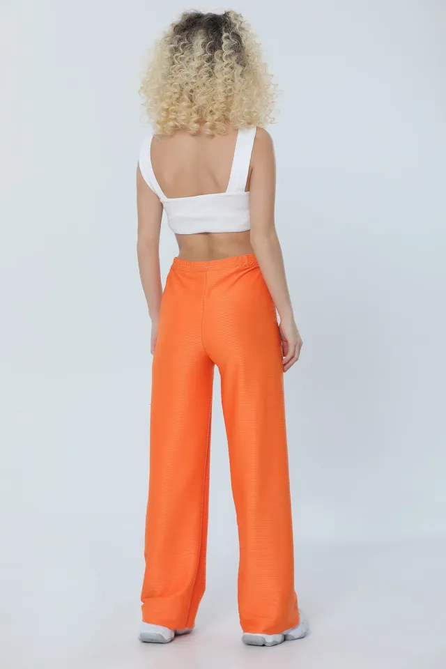 Kadın Yüksek Bel Bol Paça Pantolon Orange