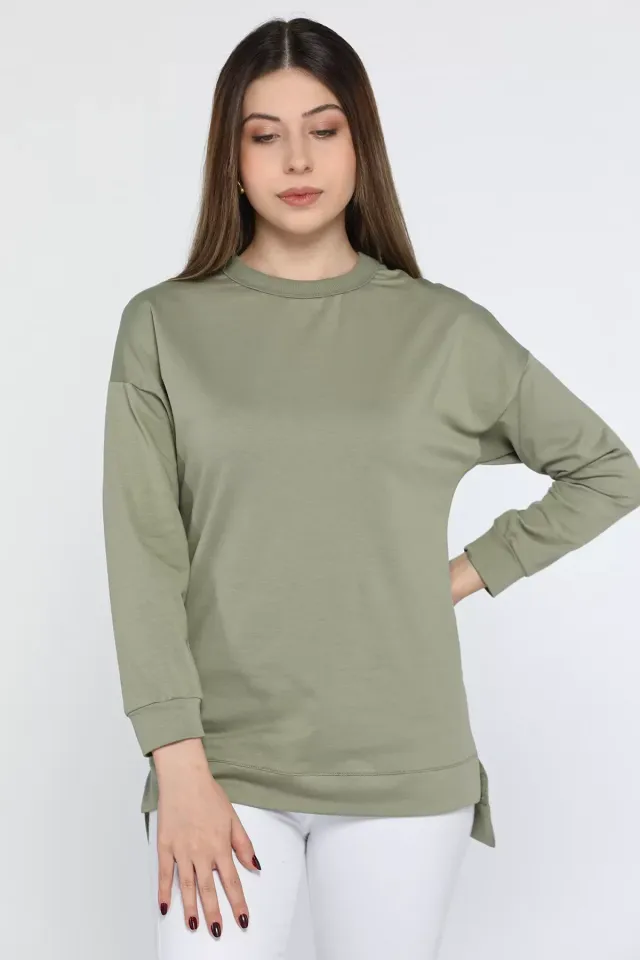 Oversize Kadın Sweatshirt Haki