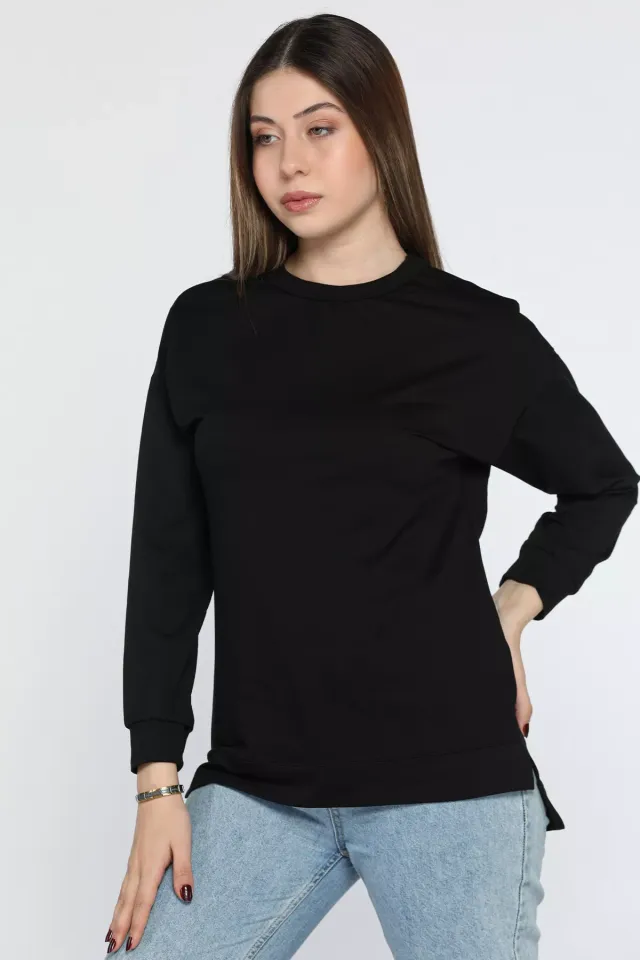Oversize Kadın Sweatshirt Siyah