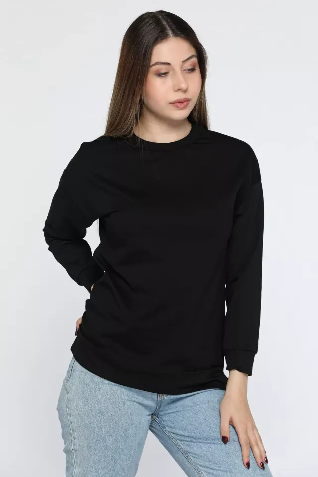Oversize Kadın Sweatshirt Siyah